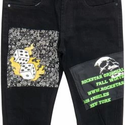 MENS JEANS HASE PATCHWORK JEAN-BLACK Denim