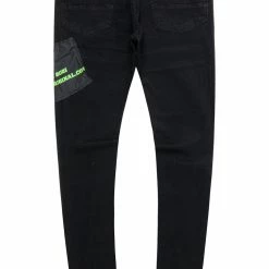 MENS JEANS HASE PATCHWORK JEAN-BLACK Denim