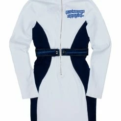 WOMENS DRESSES IMOGEN MINI DRESS-WHITE/DENIM