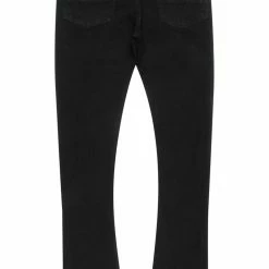 MENS JEANS ITRI PRINTED STACKED FLARE JEAN-BLACK Denim
