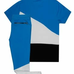 MENS TRACK SETS JALEN T-SHIRT TRACKSET-BLUE