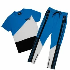 MENS TRACK SETS JALEN T-SHIRT TRACKSET-BLUE