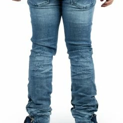 MENS JEANS JAYMES STACKED FLARE JEAN-BLUE