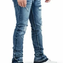MENS JEANS JAYMES STACKED FLARE JEAN-BLUE