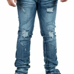MENS JEANS JAYMES STACKED FLARE JEAN-BLUE
