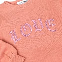 GIRLS DENIM SET GIRLS JEMMA SWEATER/JEAN SET-APRICOT New Arrivals
