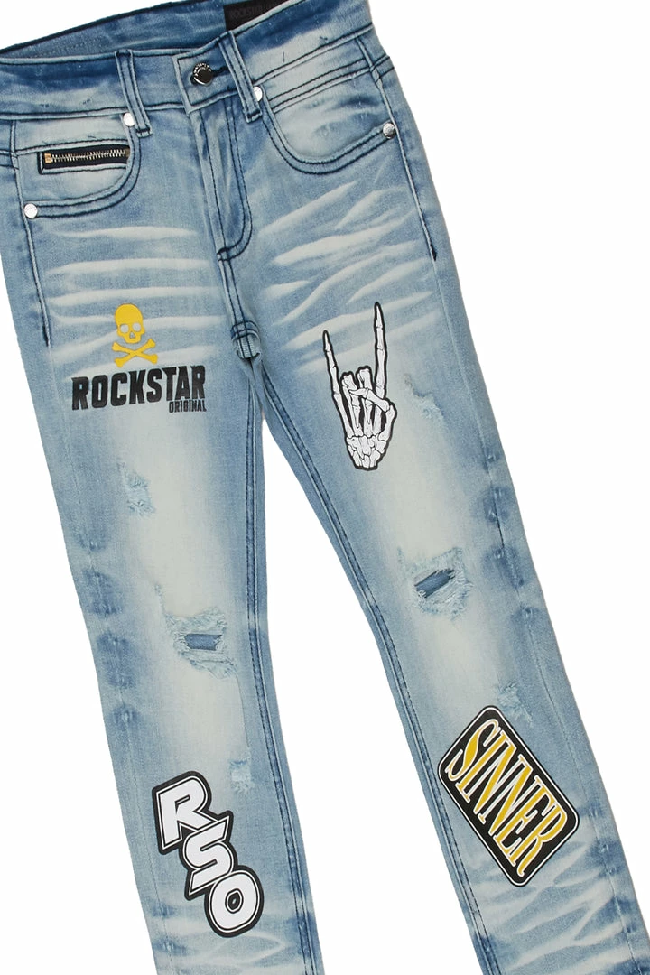 Hot Sale ❤️ BOYS DENIM SETS New Arrivals BOYS KEES T-SHIRT/JEAN SET-NAVY ⌛ 3 BOYS DENIM SETS New Arrivals BOYS KEES T-SHIRT/JEAN SET-NAVY