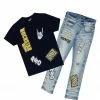 BOYS DENIM SETS New Arrivals BOYS KEES T-SHIRT/JEAN SET-NAVY