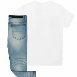 BOYS DENIM SETS BOYS ARON T-SHIRT/JEAN SET-WHITE