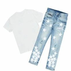 BOYS DENIM SETS BOYS DOMINIC T-SHIRT/JEAN SET-WHITE New Arrivals