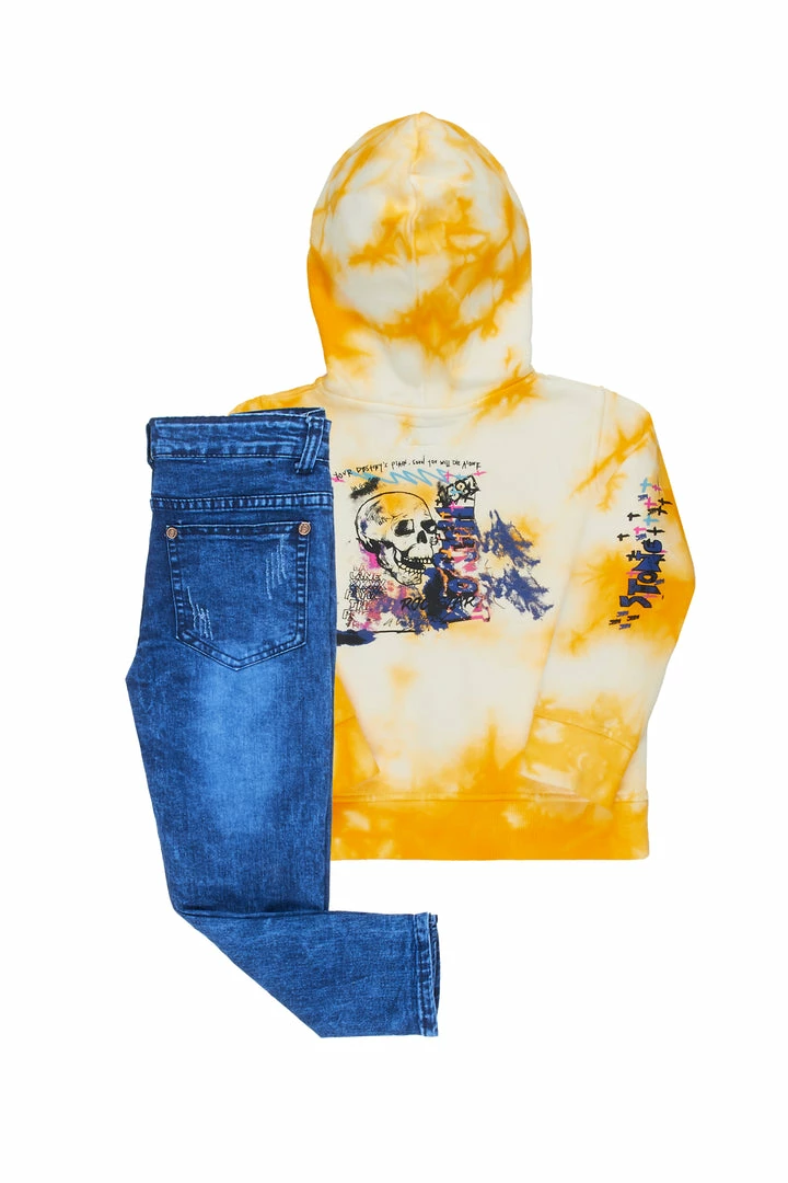 Wholesale 🌟 BOYS DENIM SETS BOYS ZAYDEN HOODIE/JEAN SET-YELLOW New Arrivals ⌛ 4 BOYS DENIM SETS BOYS ZAYDEN HOODIE/JEAN SET-YELLOW New Arrivals