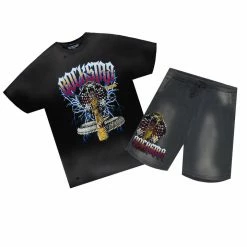 MENS SHORT SETS JETHRO SHORT SET-GREY Track Sets