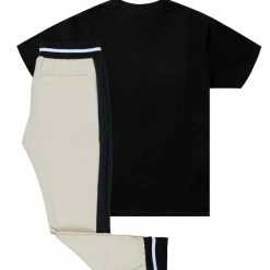 MENS TRACK SETS AUDACIO T-SHIRT/JOGGER SET-BLACK