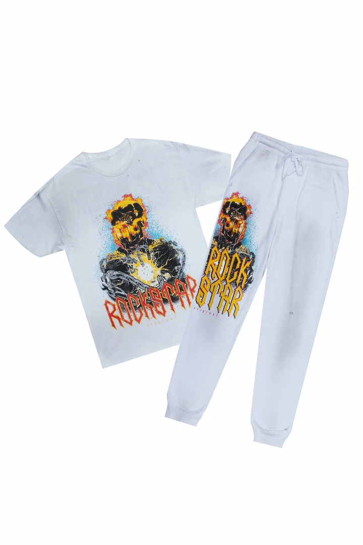 Cheap ⌛ MENS TRACK SETS FREDDI T-SHIRT/JOGGER SET-WHITE 😍 2 MENS TRACK SETS FREDDI T-SHIRT/JOGGER SET-WHITE