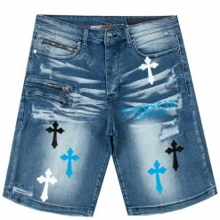 MENS SHORTS JERRY PATCH SHORT-BLUE