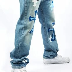 MENS JEANS Denim KLIFF PRINTED VINTAGE JEAN-LIGHT WASH