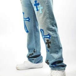 Flash Sale ✔️ MENS 👖 JEANS Denim KLIFF PRINTED VINTAGE JEAN-LIGHT WASH 🛒 11 MENS JEANS Denim KLIFF PRINTED VINTAGE JEAN-LIGHT WASH