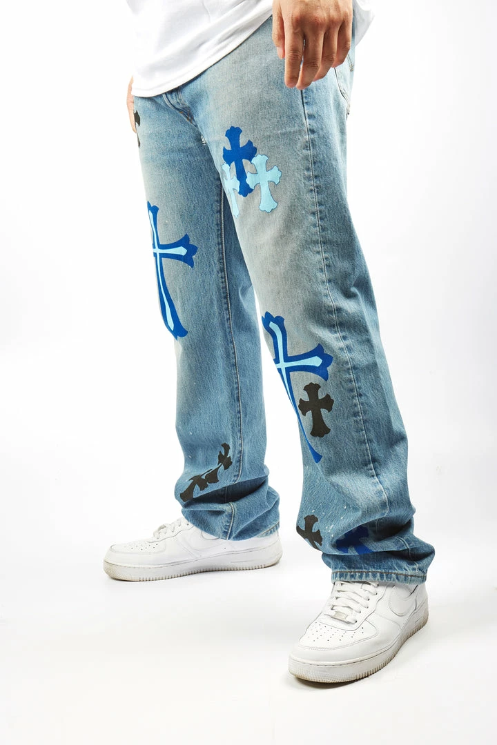 Flash Sale ✔️ MENS 👖 JEANS Denim KLIFF PRINTED VINTAGE JEAN-LIGHT WASH 🛒 3 MENS JEANS Denim KLIFF PRINTED VINTAGE JEAN-LIGHT WASH