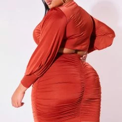 Discount 🛒 WOMENS 👗 DRESSES KIERA-C 👗 SKIRT SET-BRONZE Best Seller 😍 22 WOMENS DRESSES KIERA-C SKIRT SET-BRONZE Best Seller