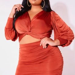 Discount 🛒 WOMENS 👗 DRESSES KIERA-C 👗 SKIRT SET-BRONZE Best Seller 😍 16 WOMENS DRESSES KIERA-C SKIRT SET-BRONZE Best Seller