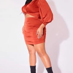 Discount 🛒 WOMENS 👗 DRESSES KIERA-C 👗 SKIRT SET-BRONZE Best Seller 😍 18 WOMENS DRESSES KIERA-C SKIRT SET-BRONZE Best Seller