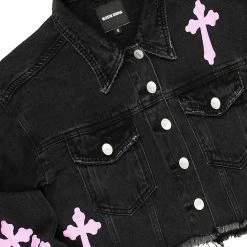 WOMENS JACKETS KINLEY DENIM JACKET-BLACK