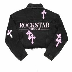 WOMENS JACKETS KINLEY DENIM JACKET-BLACK