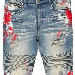 MENS JEANS Denim KODAK BIKER JEAN- RED
