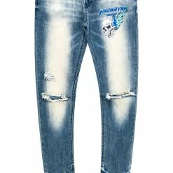 MENS JEANS KAIDEN PRINTED JEAN-BLUE Denim