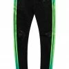 MENS JEANS KARAI TAPED JEAN-BLACK/GREEN