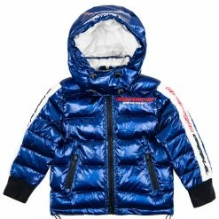 BOYS OUTERWEAR Kids Metallic Royal Blue Alasia Puffer Jacket