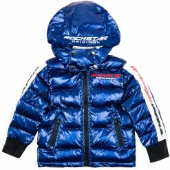 BOYS OUTERWEAR Kids Metallic Royal Blue Alasia Puffer Jacket