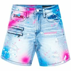 BOYS SHORTS KIDS SABLE PRINTED SHORT-BLUE
