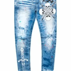MENS JEANS Denim KILLIAN PRINTED JEAN-BLUE