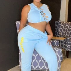 WOMENS DRESSES Best Seller KIRIA TRACK SET - BABY BLUE