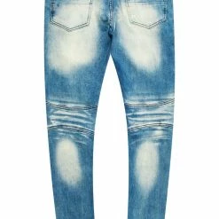 MENS JEANS LANDO PRINTED JEAN-BLUE/RED Denim