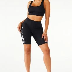 WOMENS ACTIVE SHORT SETS LENA BIKER SET - BLACK