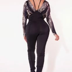 WOMENS ROMPERS & JUMPSUITS ALANNA JUMPSUIT-BROWN MULTI