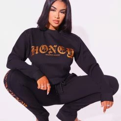 WOMENS TRACK SETS HONEY TRACKSET-BLACK