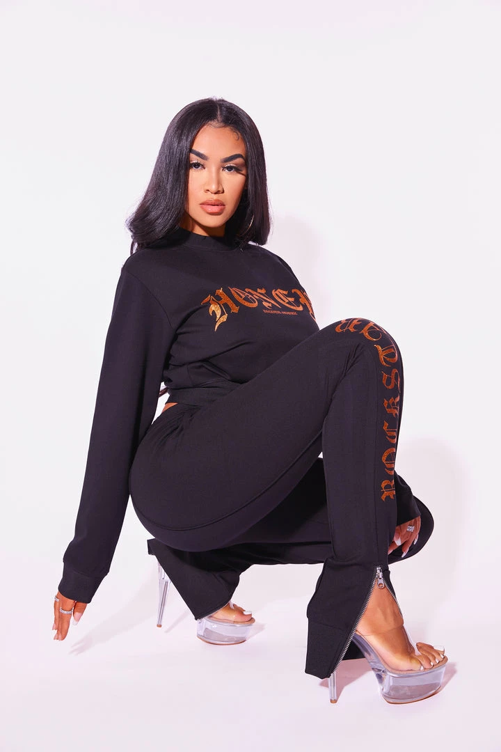 Budget 👍 WOMENS TRACK SETS HONEY TRACKSET-BLACK ⭐ 4 WOMENS TRACK SETS HONEY TRACKSET-BLACK