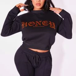 Budget 👍 WOMENS TRACK SETS HONEY TRACKSET-BLACK ⭐ 15 WOMENS TRACK SETS HONEY TRACKSET-BLACK