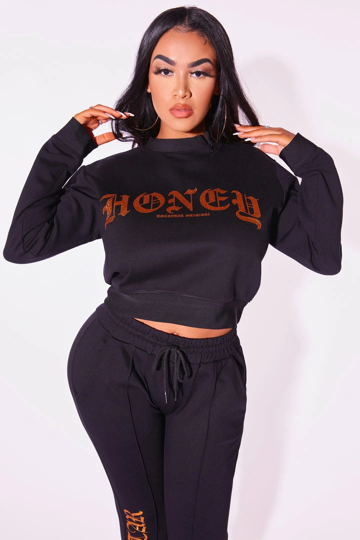 Budget 👍 WOMENS TRACK SETS HONEY TRACKSET-BLACK ⭐ 6 WOMENS TRACK SETS HONEY TRACKSET-BLACK