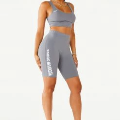 WOMENS ACTIVE SHORT SETS LENA BIKER SET - SILVER
