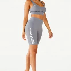 WOMENS ACTIVE SHORT SETS LENA BIKER SET - SILVER