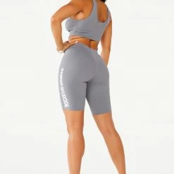 WOMENS ACTIVE SHORT SETS LENA BIKER SET - SILVER
