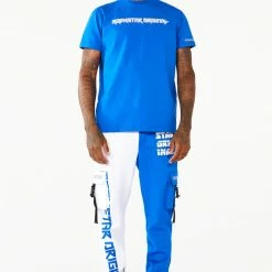 MENS TRACK SETS PAYNE T-SHIRT TRACK SET- ROYAL BLUE/WHITE