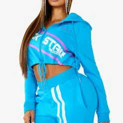 WOMENS TRACK SETS NICKI HOODIE SET - BLUE