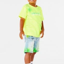 BOYS SHORTS KIDS SABLE PRINTED SHORT-YELLOW