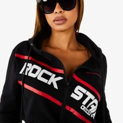 WOMENS TRACK SETS NICKI HOODIE SET - BLACK