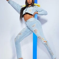 WOMENS JACKETS DIANA DENIM JACKET-LIGHT WASH